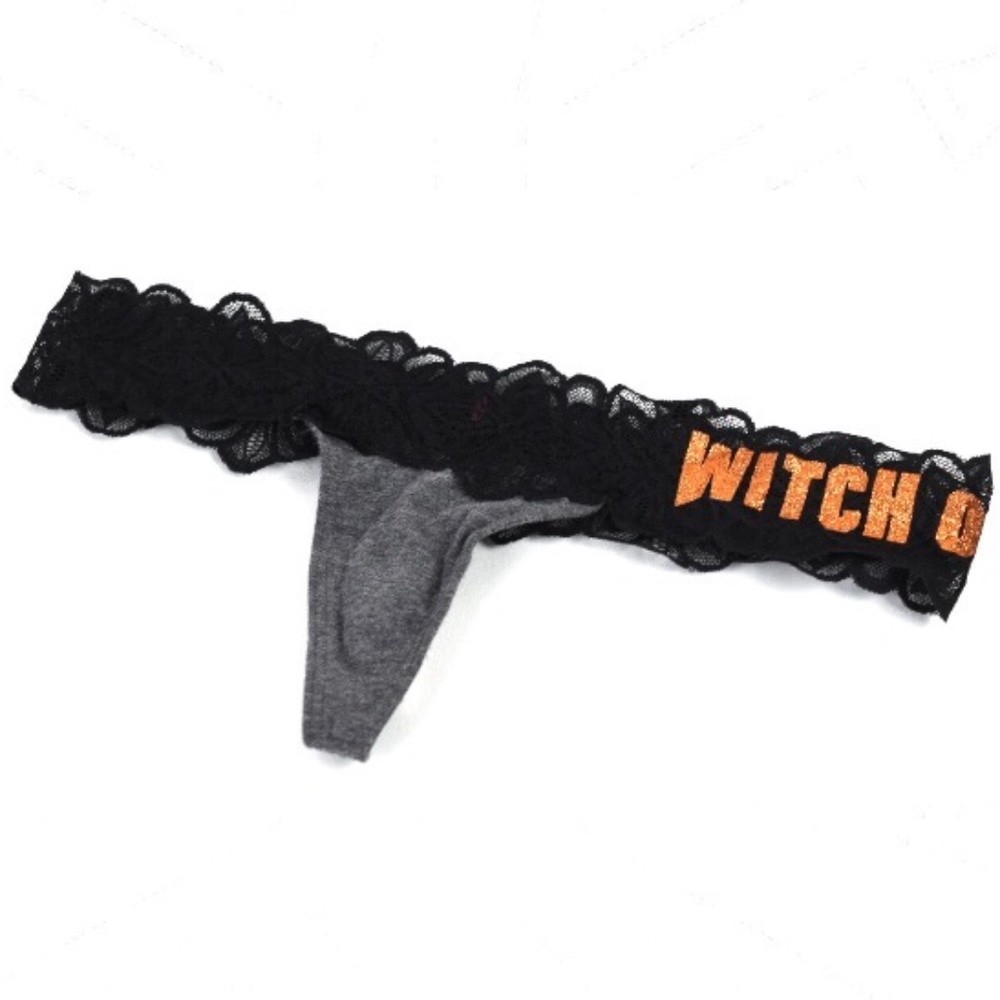 PINK Day After Halloween Thong Panties NWT